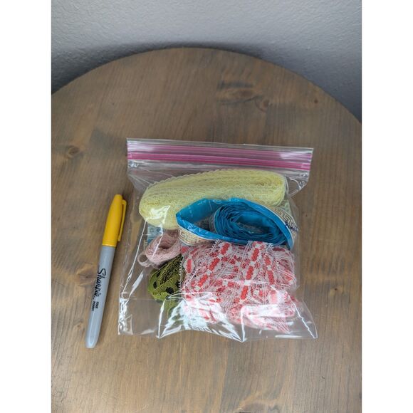 Lot of 6 Vintage Lace and Ribbon Assorted Lengths Colors Sew Craft Unique Greek - Picture 4 of 10